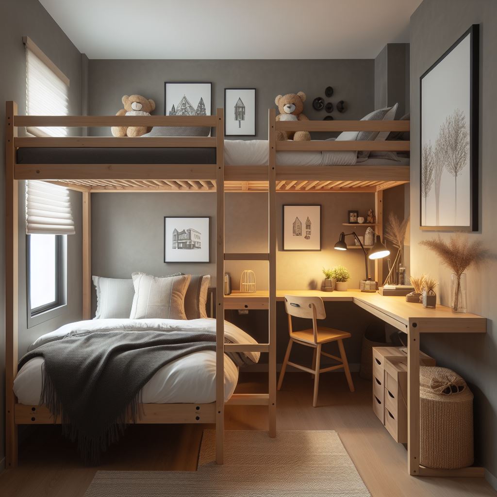 Łóżko piętrowe z biurkiem: praktyczne rozwiązanie dla małych sypialni